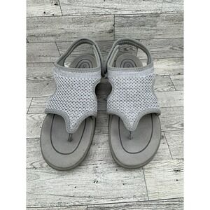 OrthoFeet Gray Mesh‎ Thong Sandals Wide Width Women's Size 8 D Comfort